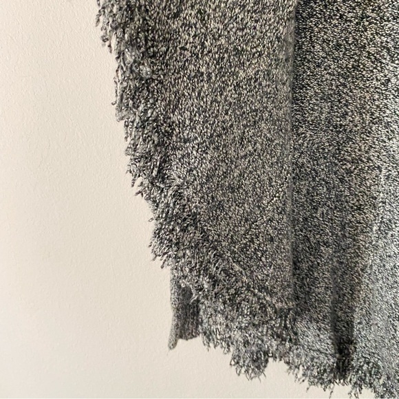 Cache Wool Blend Sweater Drape Front Fringe Hems Women’s Sz S Black, White - Picture 4 of 7